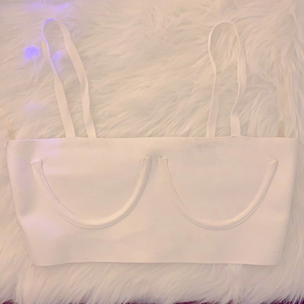 Exposed underwire crop top